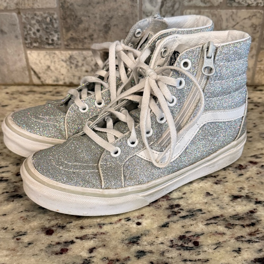 VANS Little Kids Glitter Sk8-Hi Side Zip Shoe